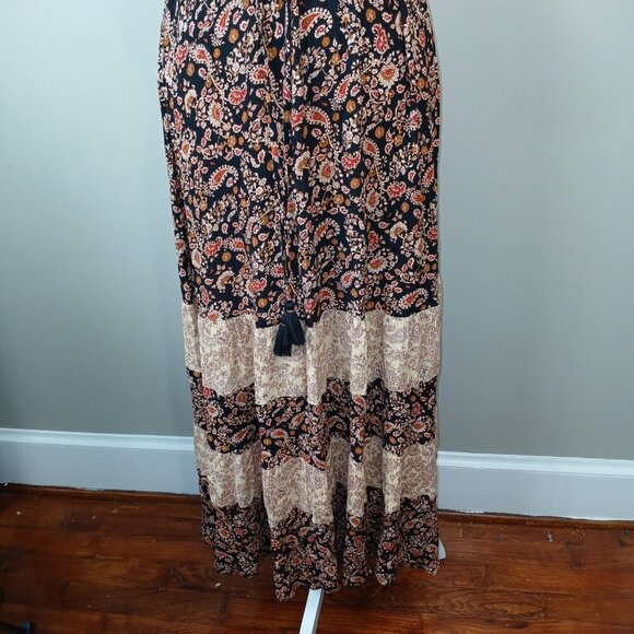WOMENS KATE AND SAM MAXI LENGTH PAISLEY DRESS, BOHO, SHORT SLEEVE, SIZE SMALL - Picture 7 of 8